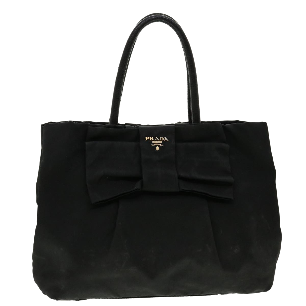 Prada Hand Bag Nylon Black Auth Fm2265